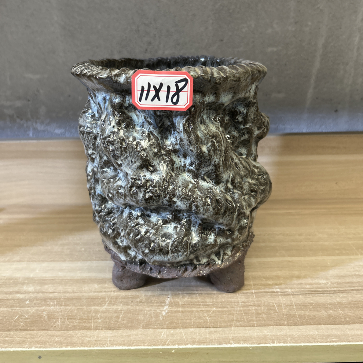 内口11cm高度18cm复古原创设计透气粗陶多肉老桩花盆精致大气