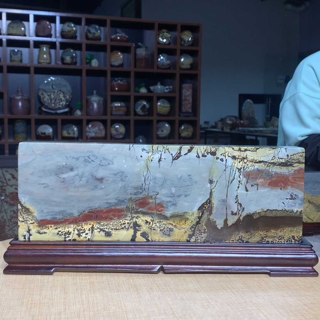 紫砂广西国画石摆件，收藏观赏