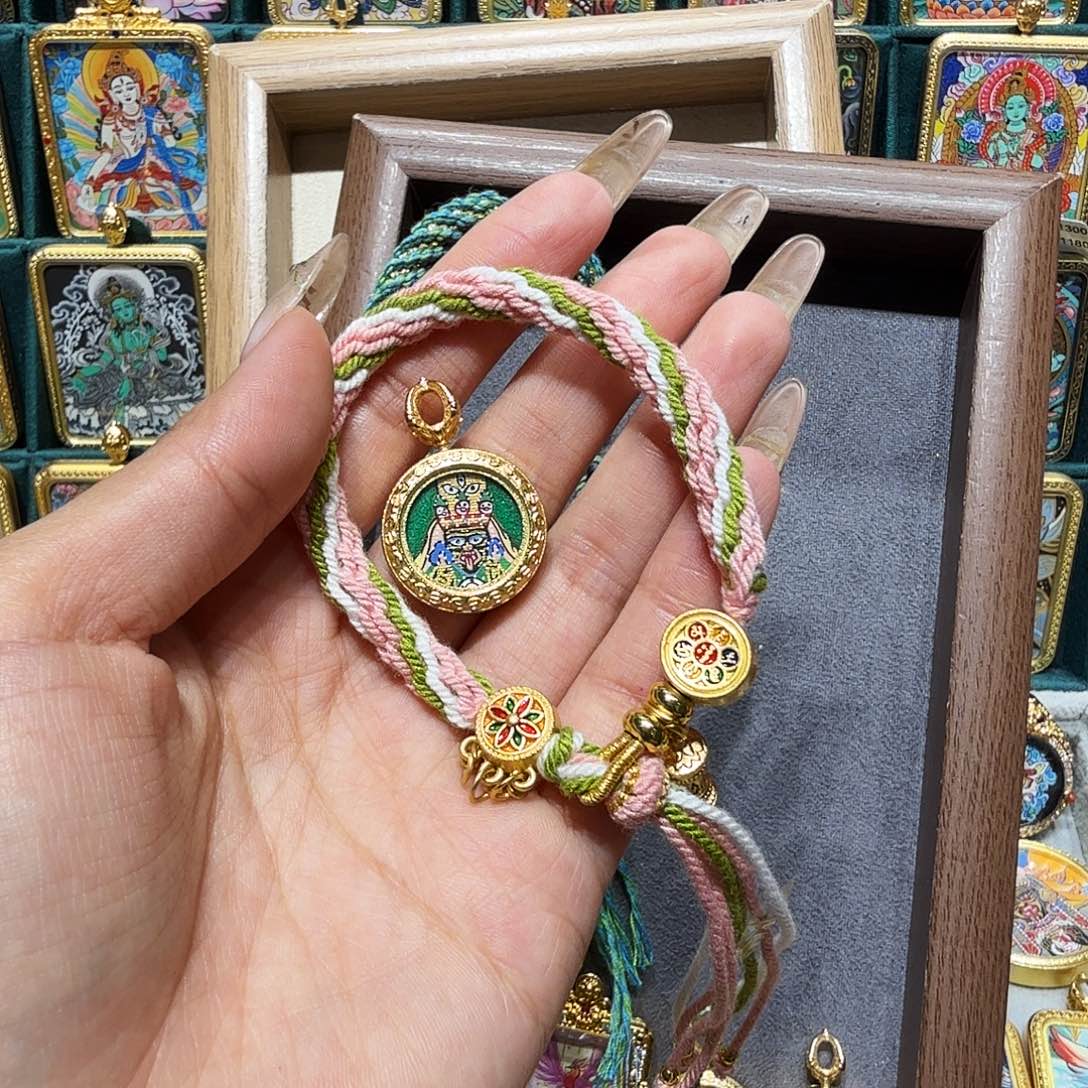 ****呀吊坠热贡纯手绘唐卡非遗文化