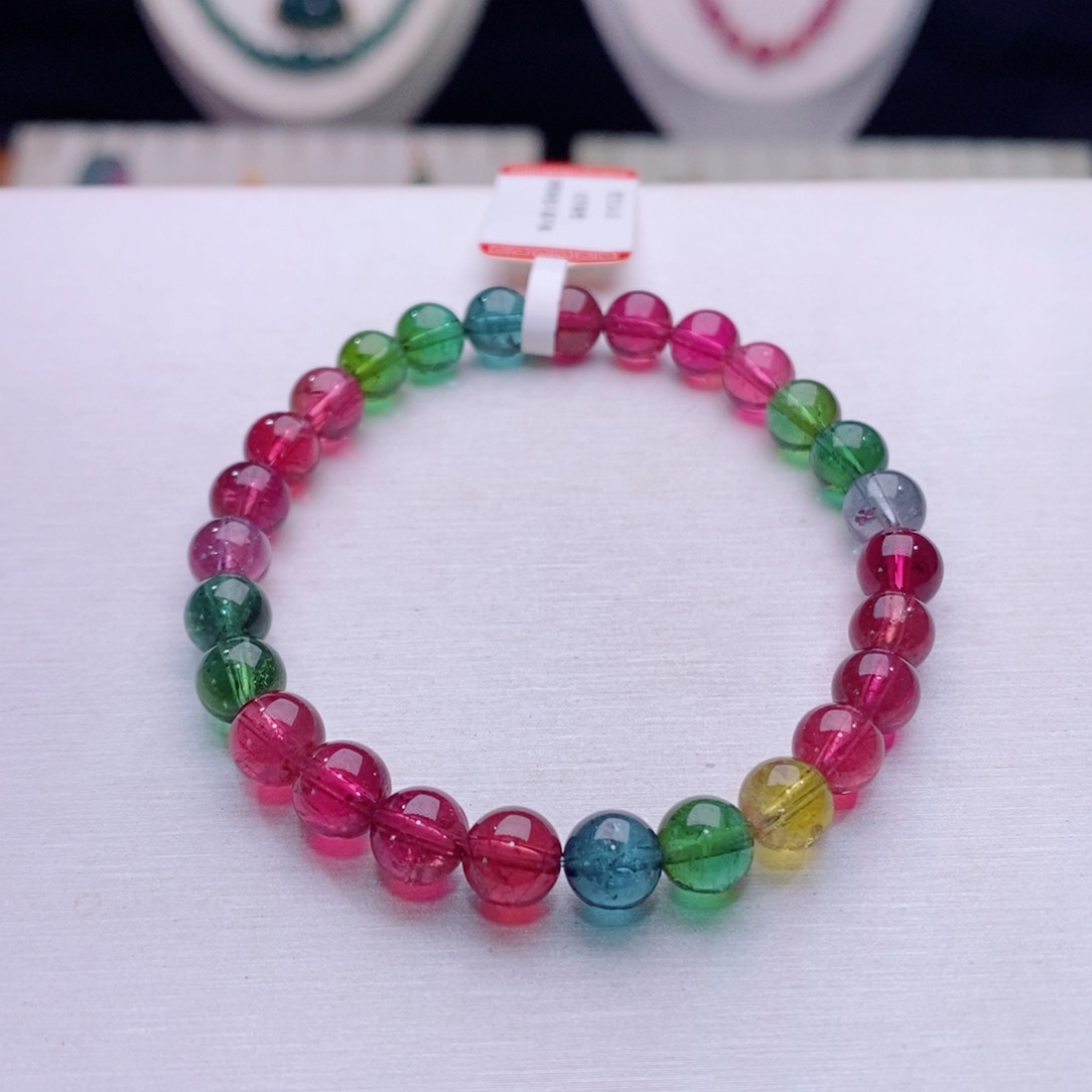 未镶嵌手链碧玺圆珠手链yy