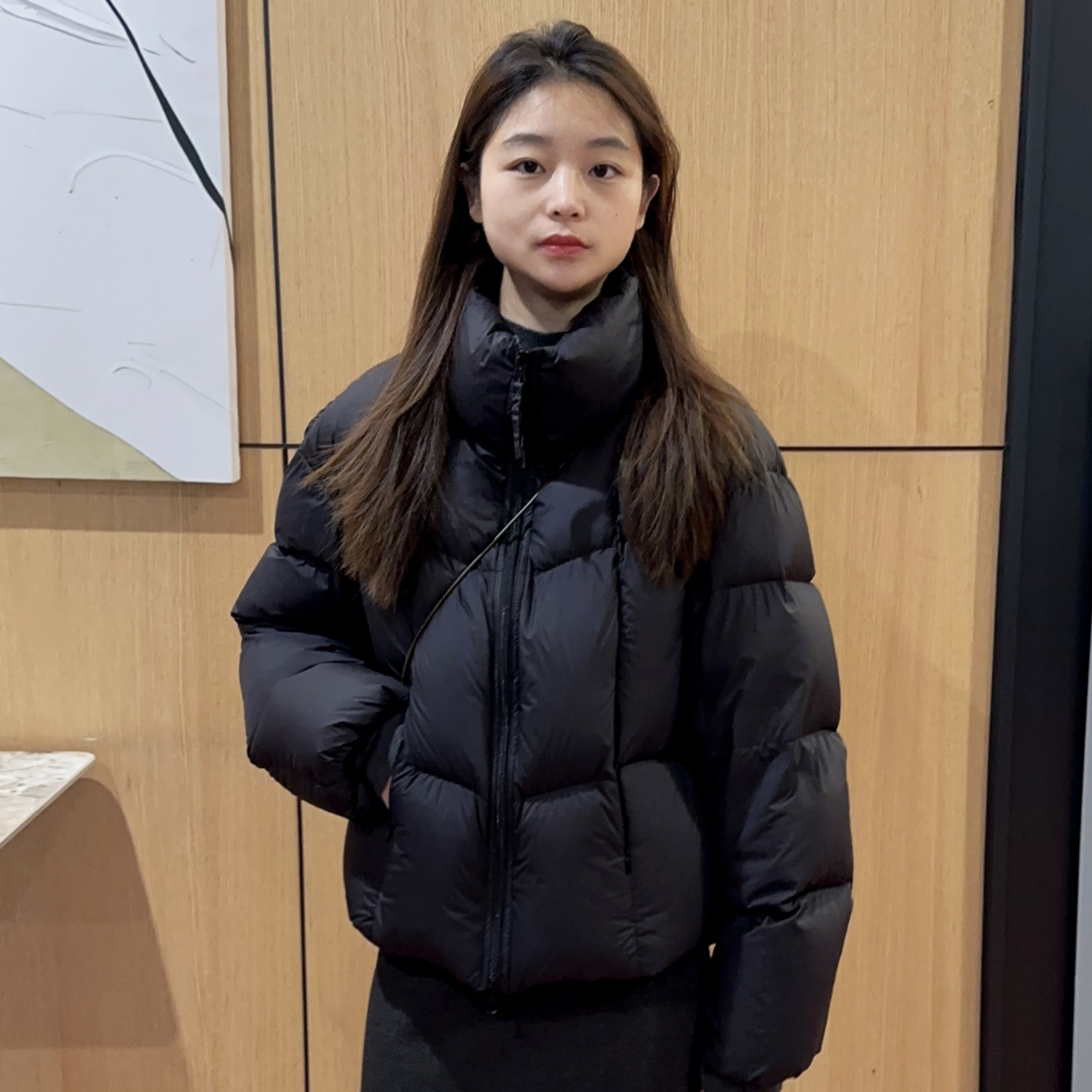 1915#小面包短款立领90白鸭绒羽绒服