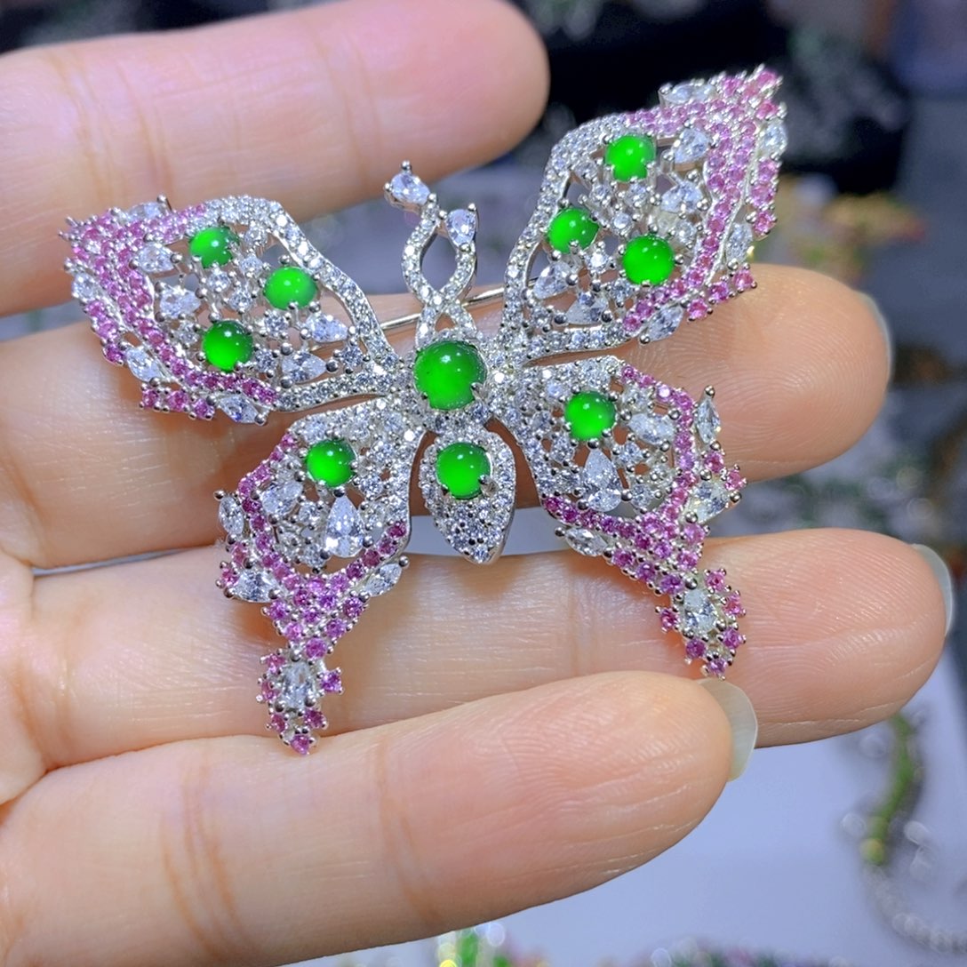 翡翠颈饰合金天然翡翠