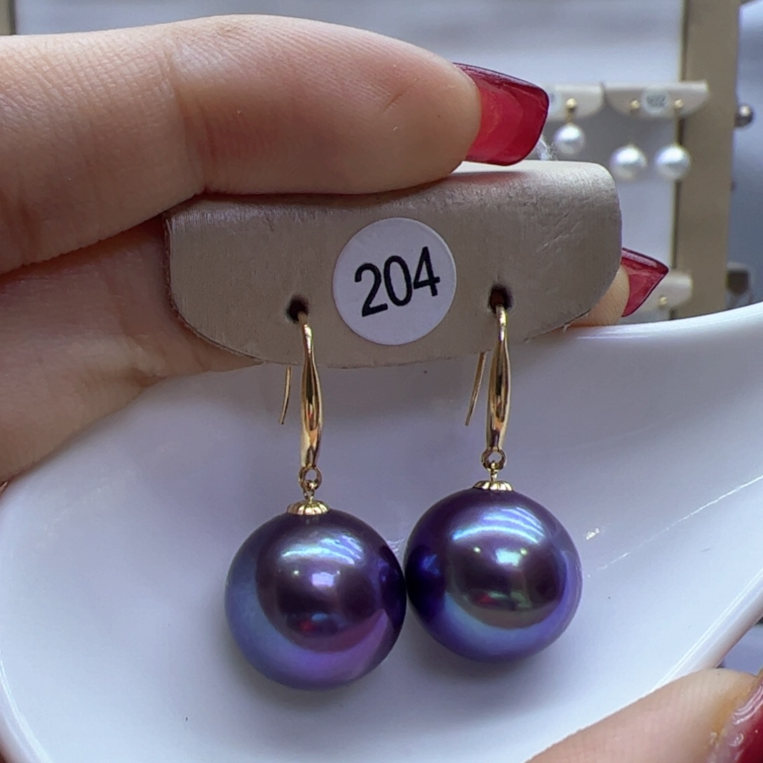 淡水珍珠耳饰18K金镶嵌