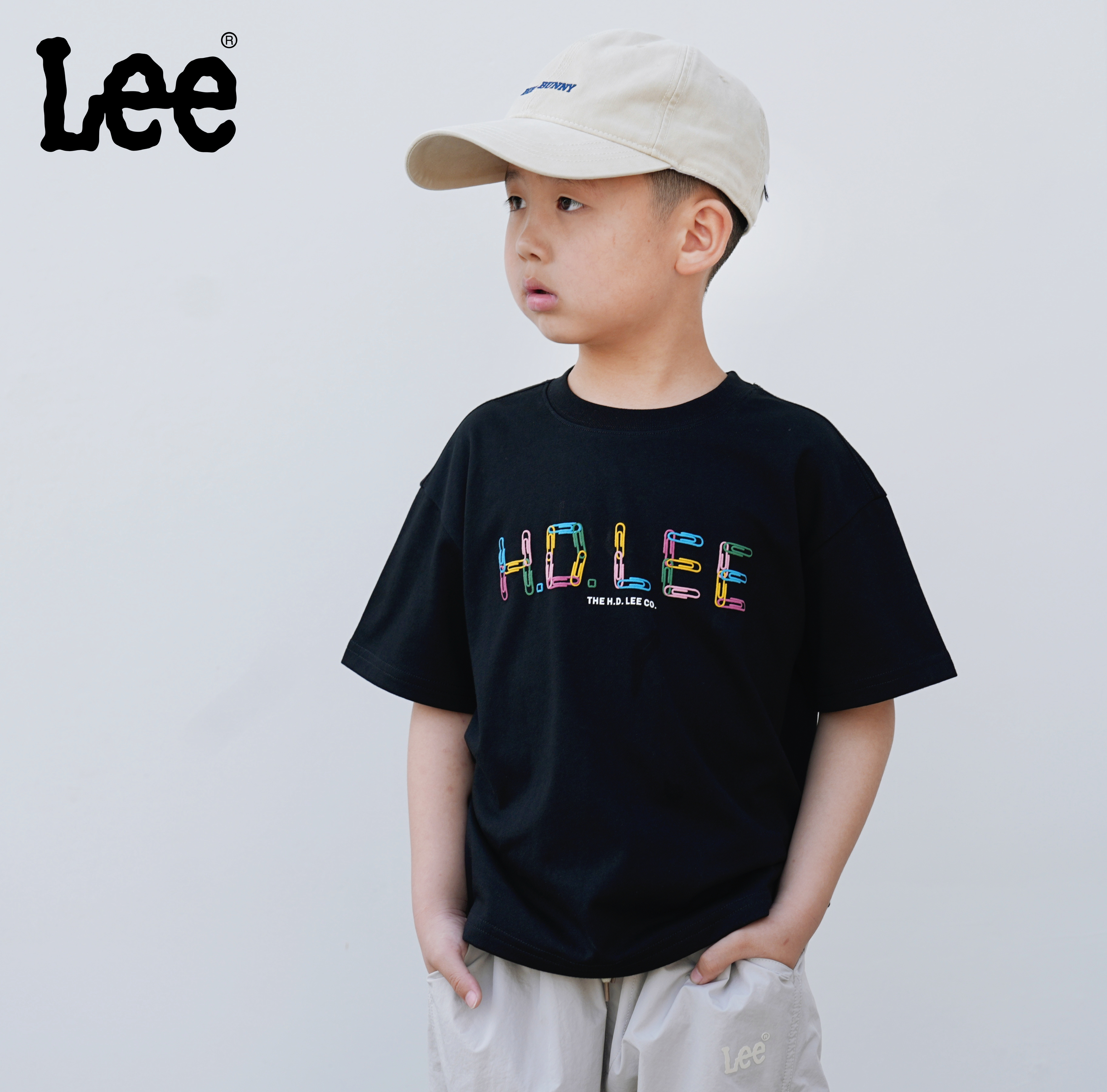 Lee夏季儿童宽松短袖独特印花圆领百搭半袖潮流T恤LK5D5HUT0332-1