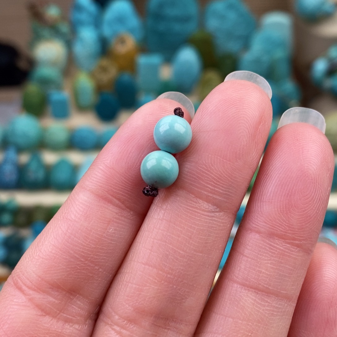 绿松石珠宝奇石未镶嵌6.5mm