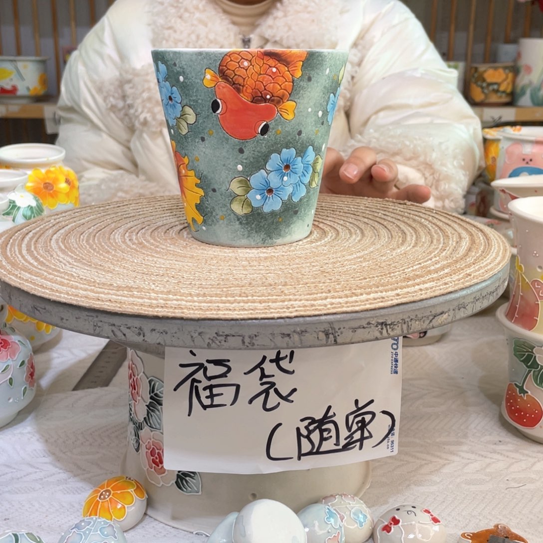 手绘手工制作陶瓷口10高10.5