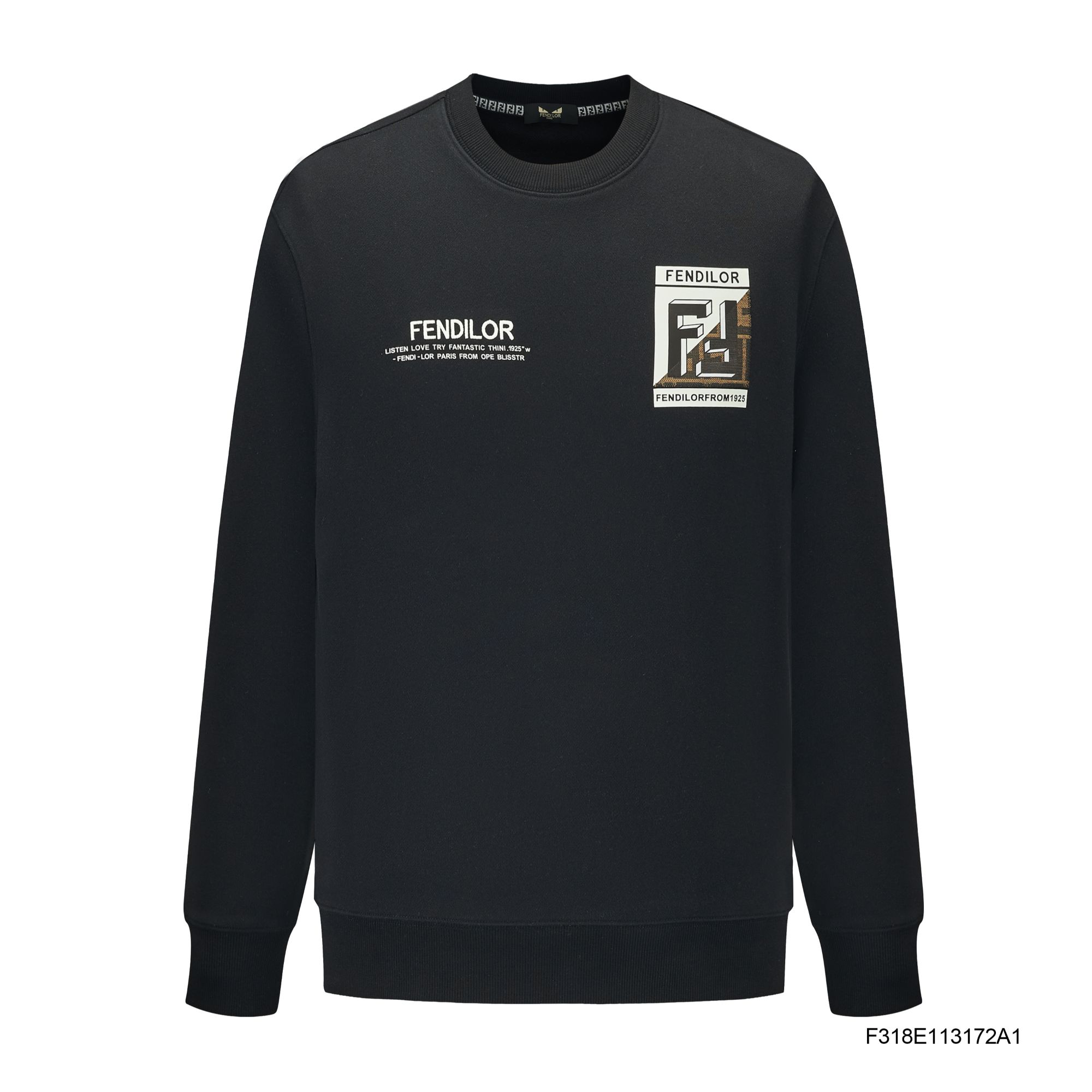 FENDILOR小怪兽2025年秋冬款男士设计感圆领卫衣F318E113172A