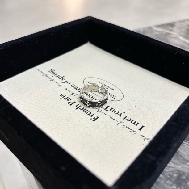 铜合金珐琅戒指 黑色十字戒指JZ1986