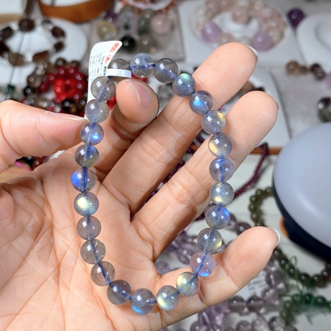 【闪购商品】水晶手链未镶嵌入门灰月光7.7mm