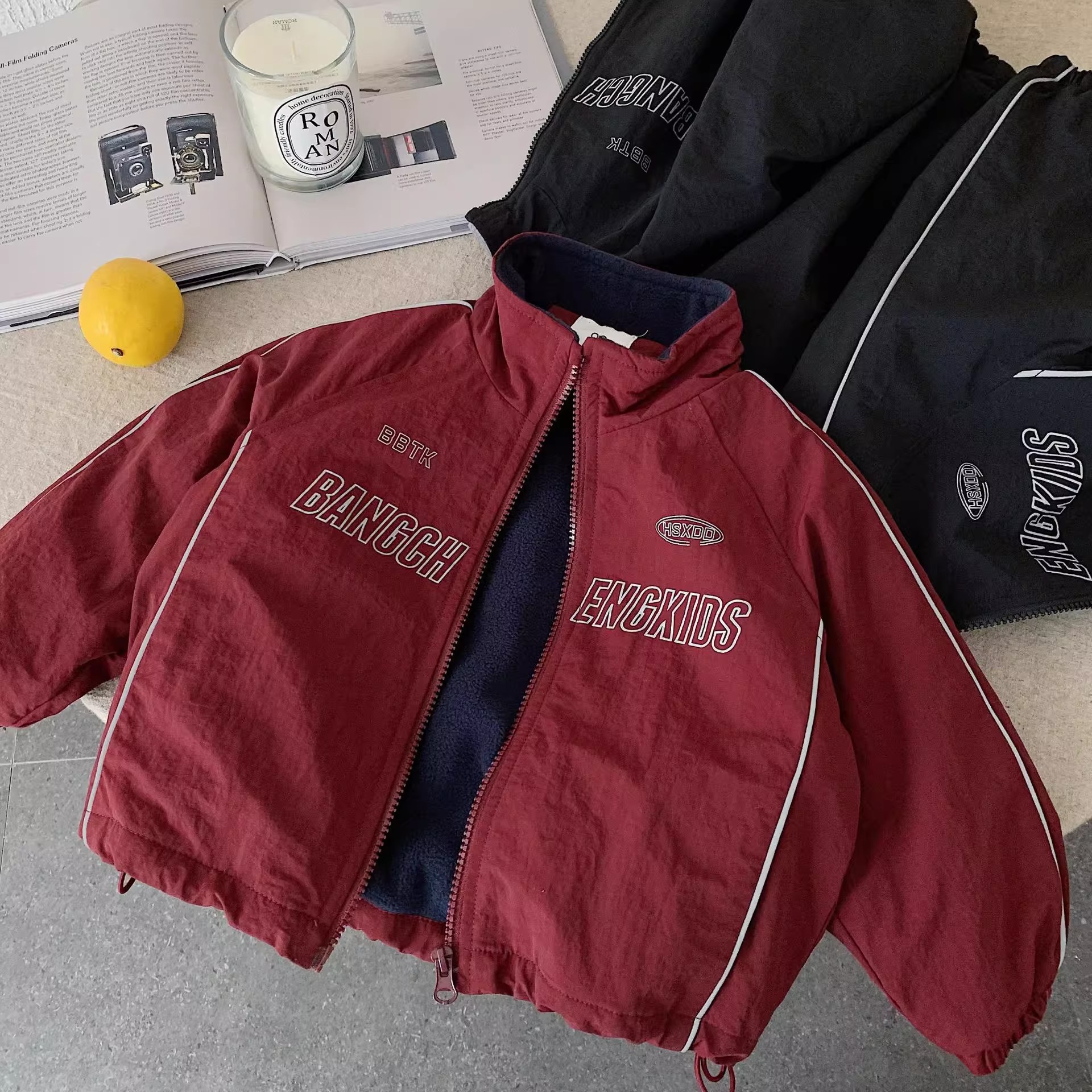 男童加绒外套冬装新款儿童加厚机车服上衣冬季洋气宝宝夹克上衣潮