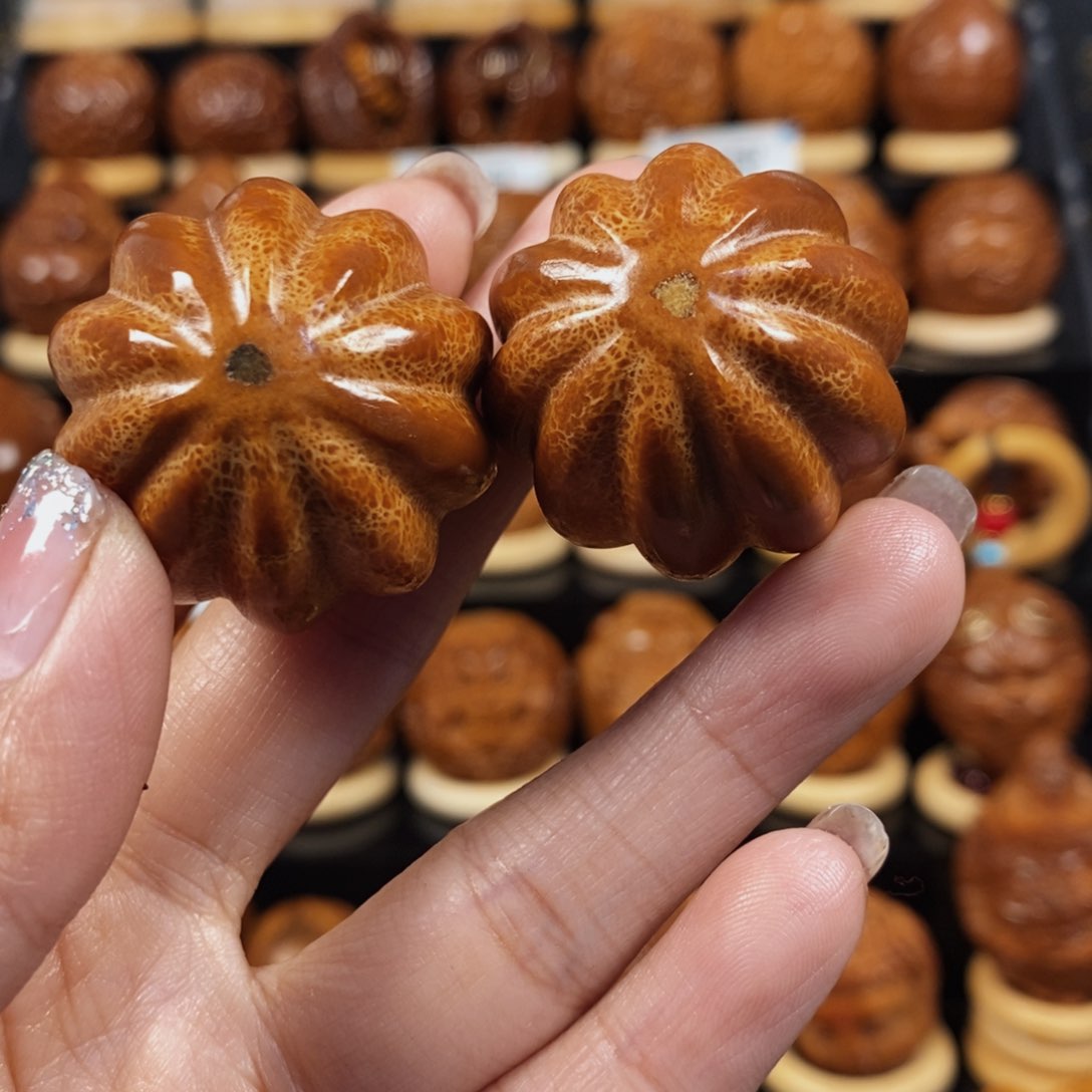 橄榄核吊坠瓜珠一对009