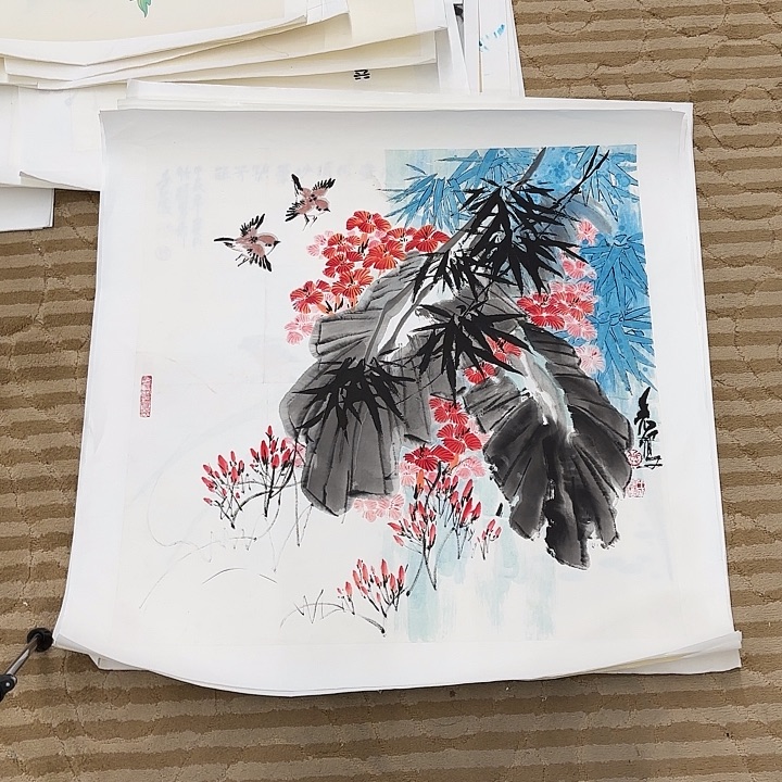 国画花鸟等多种鸟类和