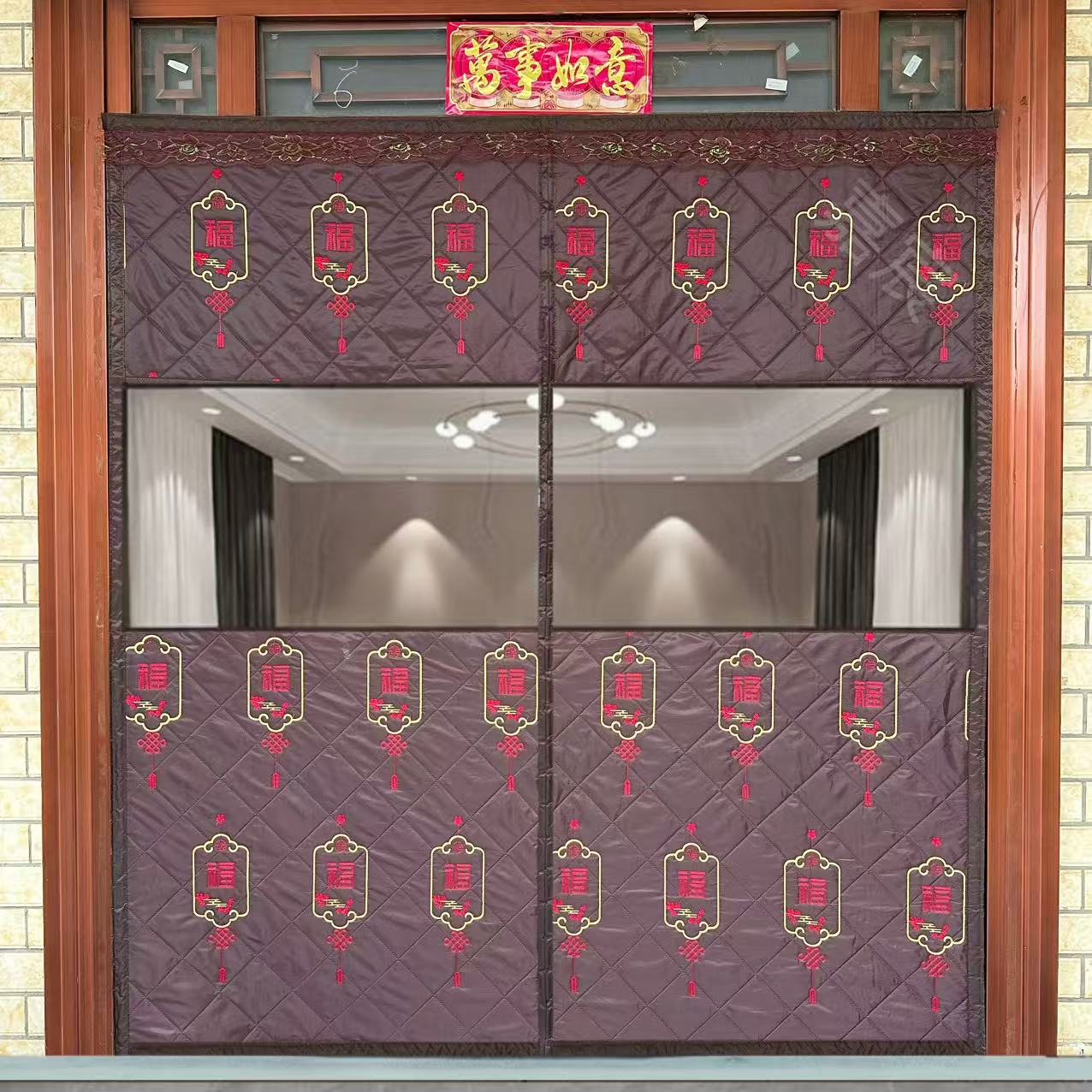 棉门帘冬季自吸加厚家用保暖保温挡风隔音隔断帘子农村大门棉门帘