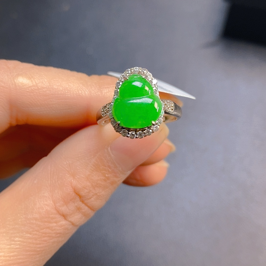 翡翠银S925镶嵌戒指