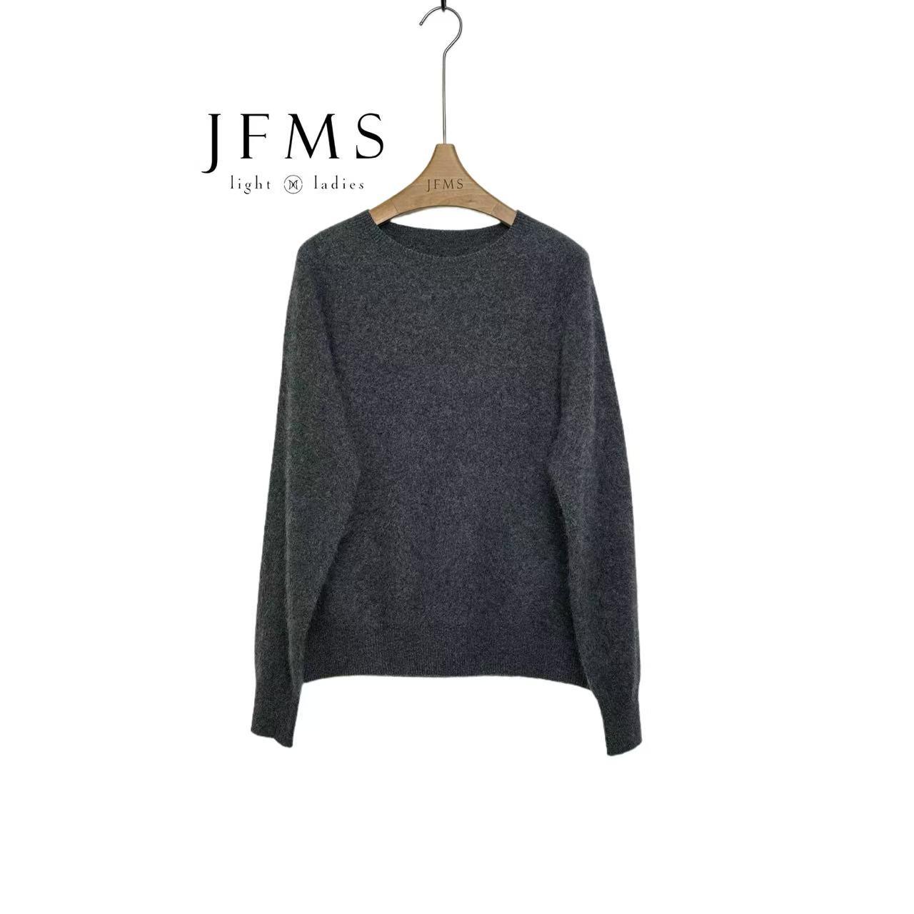 JFMS山羊绒加羊毛拉绒极简风纯色宽松型山羊绒长袖秋冬韩系M205