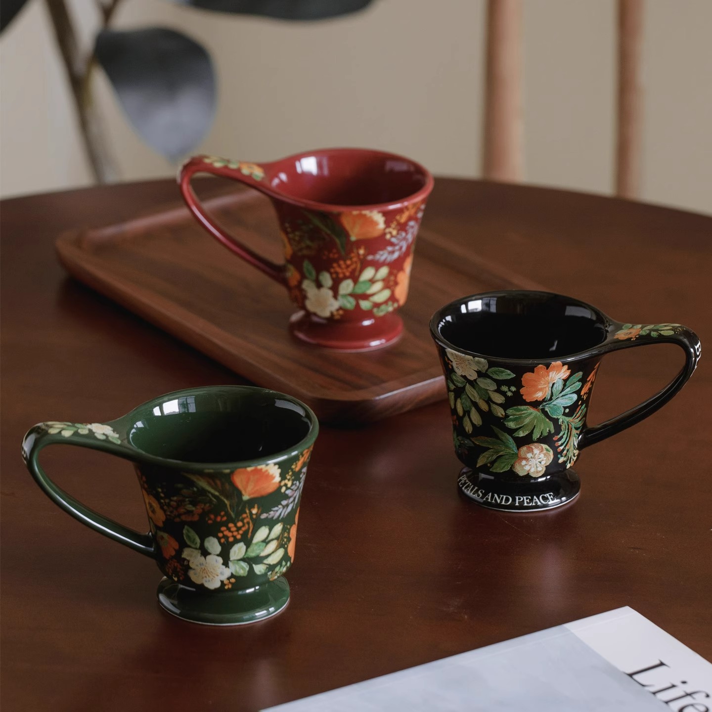 复古法式杯子拉花拿铁杯碟咖啡杯陶瓷高颜值拉花复古杯子女生礼物