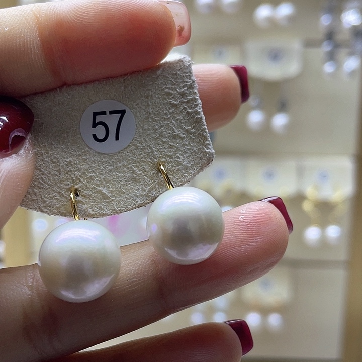 淡水珍珠耳饰银S925镶嵌