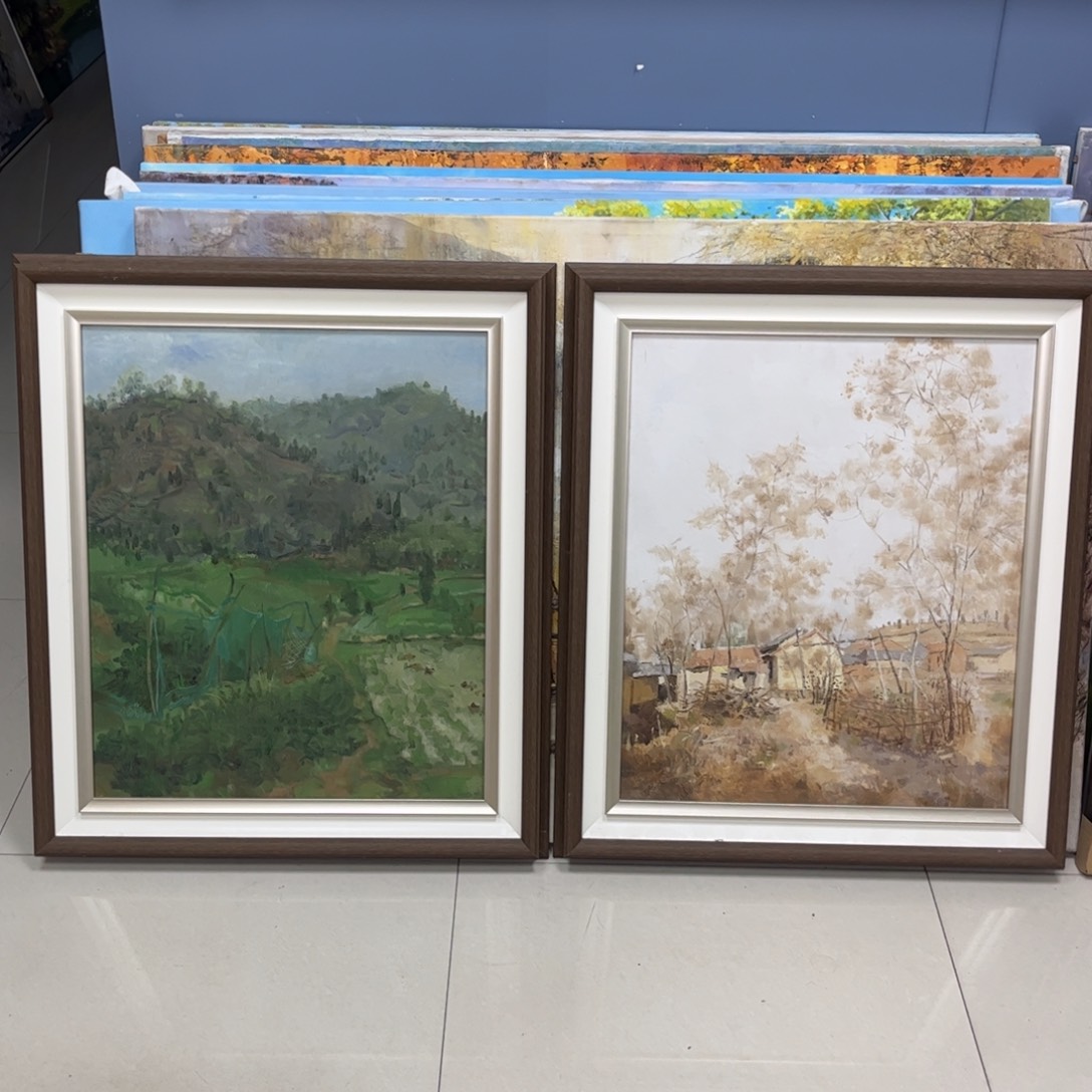 手工手绘精品油画2幅