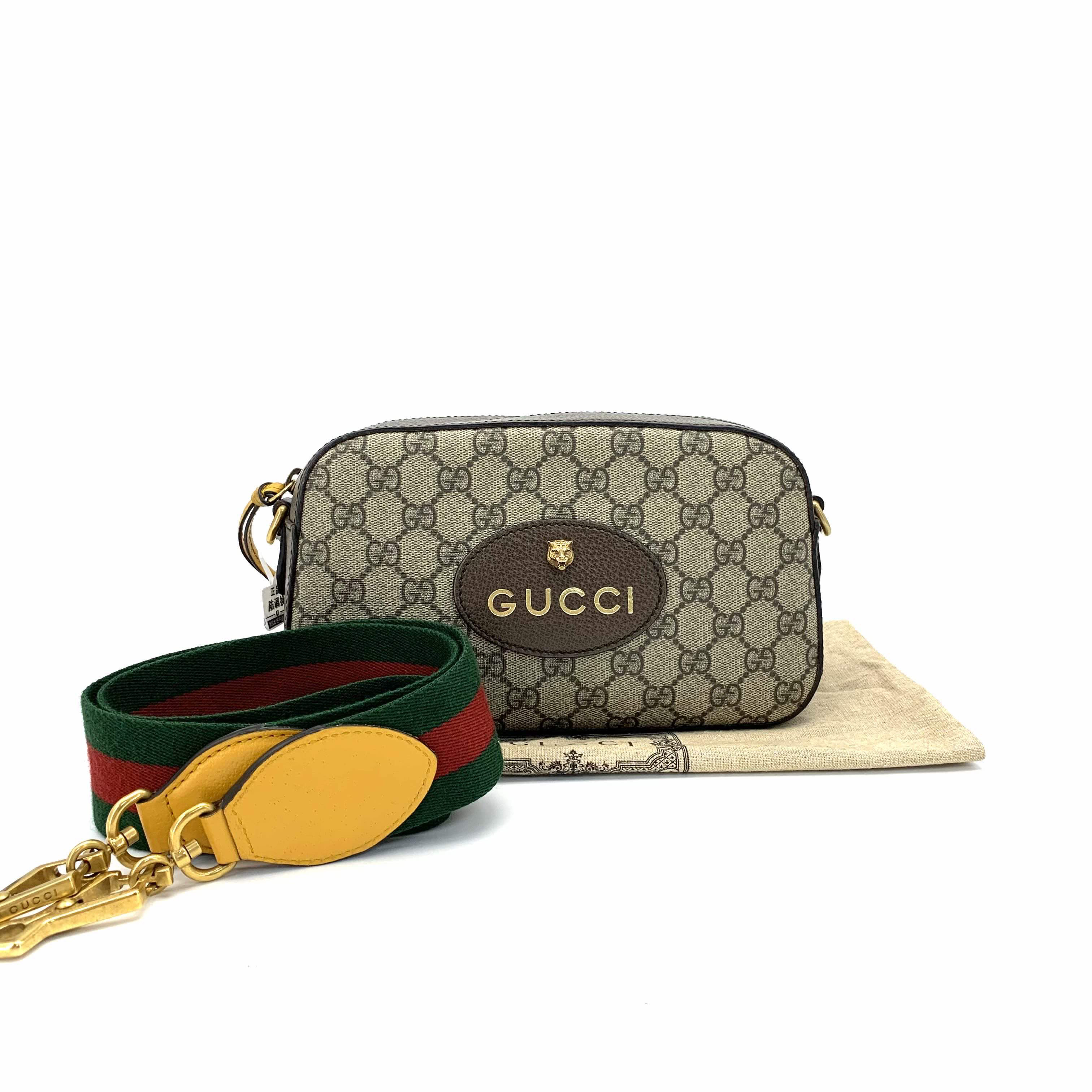 95新 GUCCI/古驰 老花虎头相机包 尺寸24/15 男士 经典 时尚 休闲