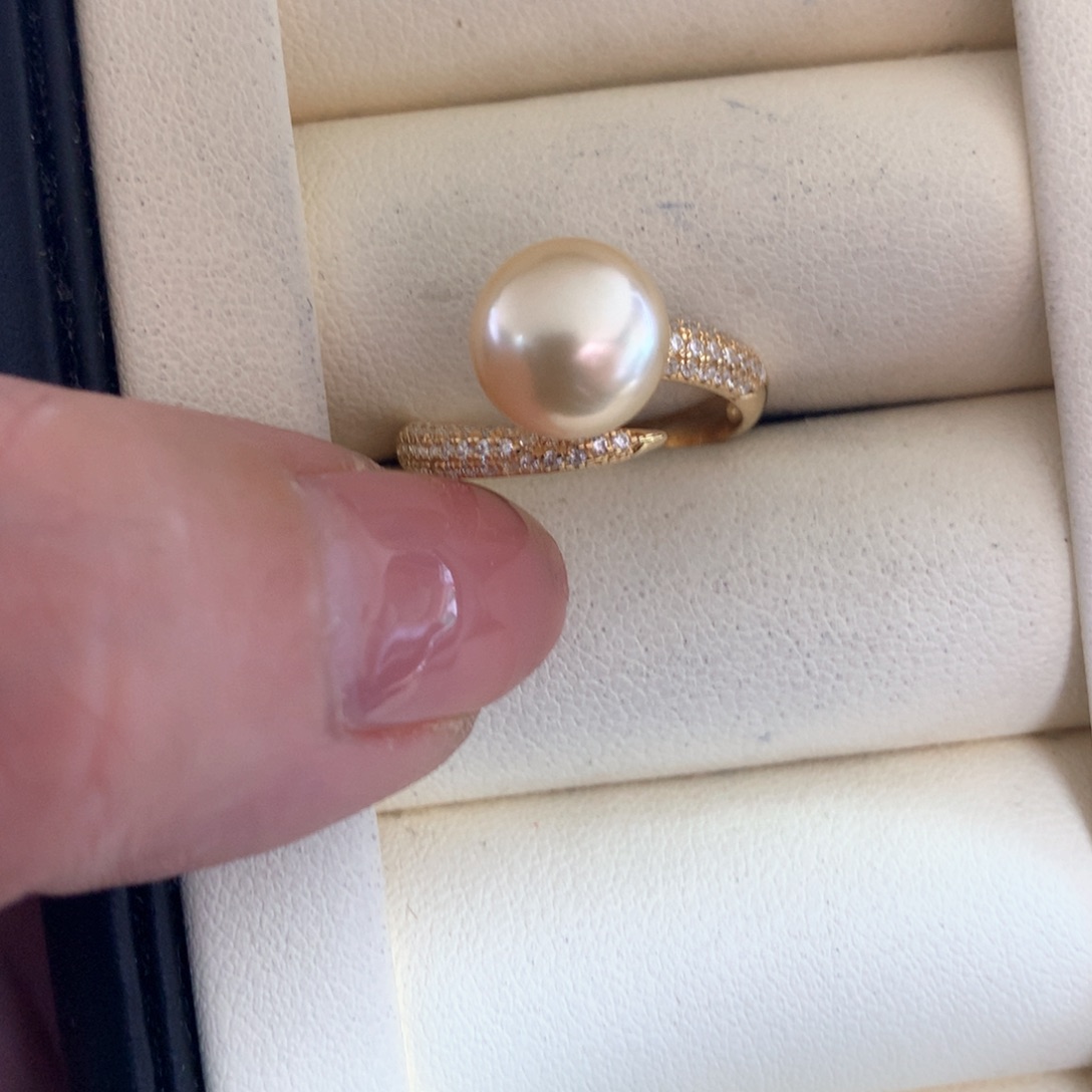 海水珍珠戒指银S925镶嵌