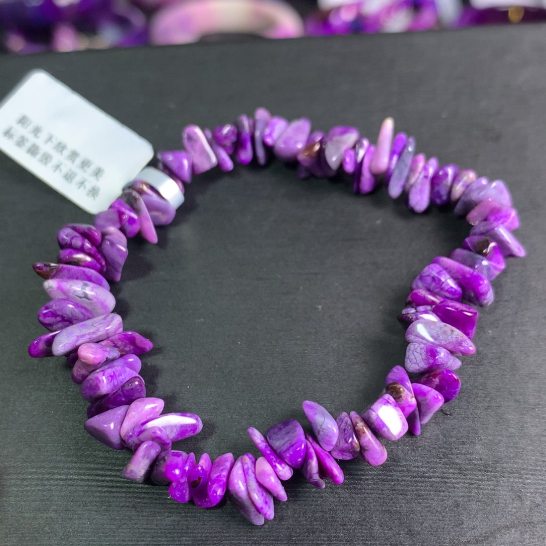 未镶嵌苏纪石（舒俱来）紫樱花碎石手链