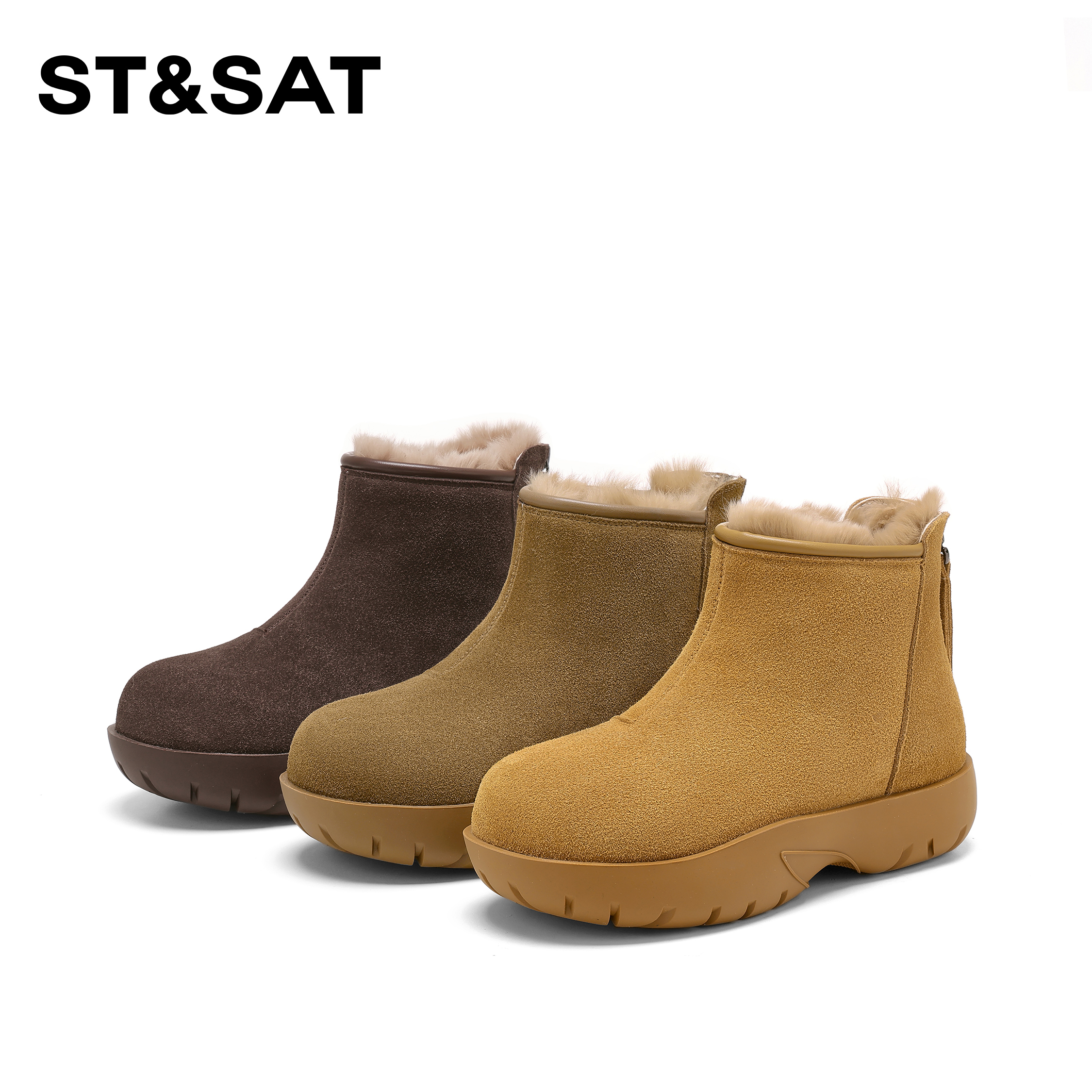 星期六雪地靴2026冬季新款百搭加绒加厚短靴