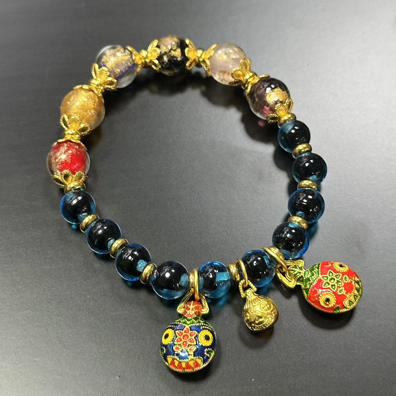 糖心琉璃吞金兽手链—-1278