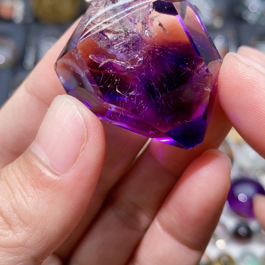 水晶颈饰银S925镶嵌水晶