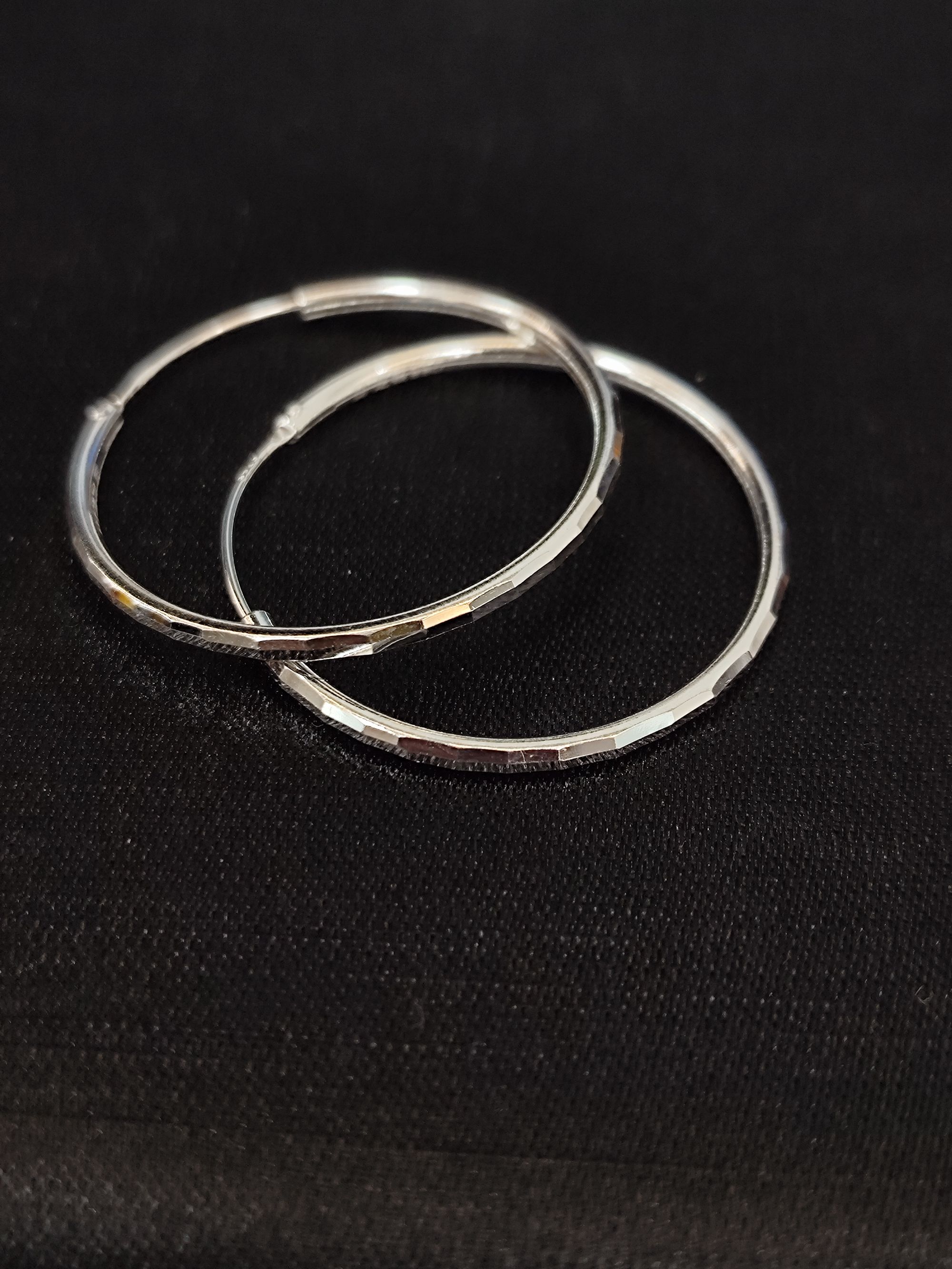 足银银制品 足银车花耳圈（多样性一件发货）