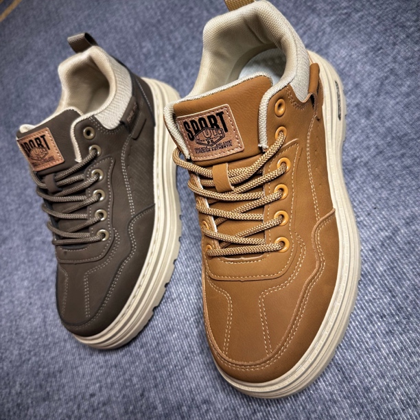 新款男士防水防滑厚底休闲马丁靴秋冬工装风