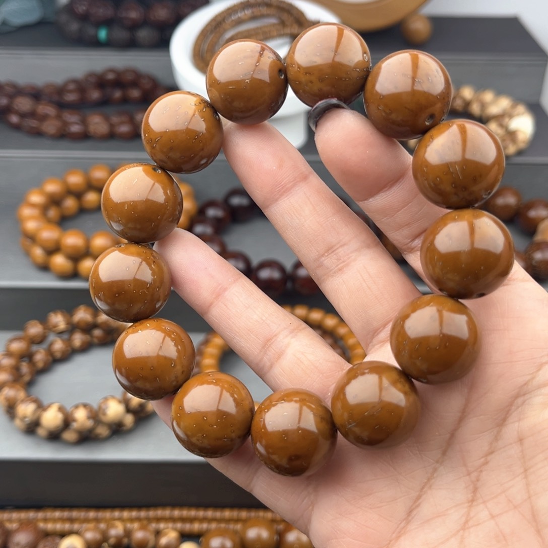 紫金鼠手串半实心光珠19