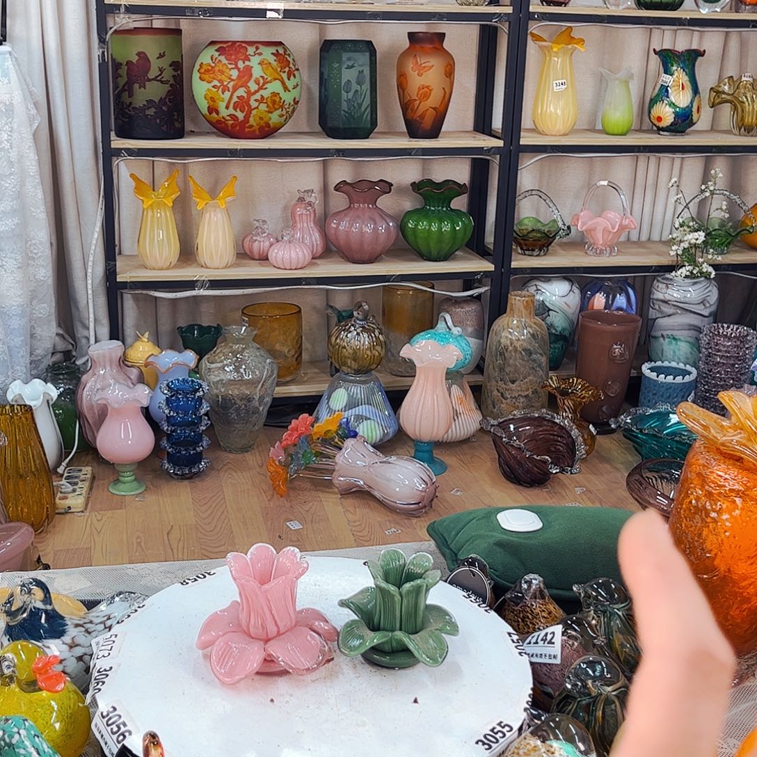 2朵烛台花不完美家悦琉璃工艺品