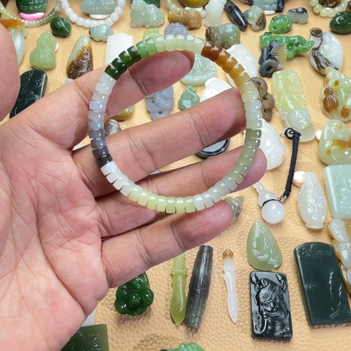 和田玉手链未镶嵌定制款