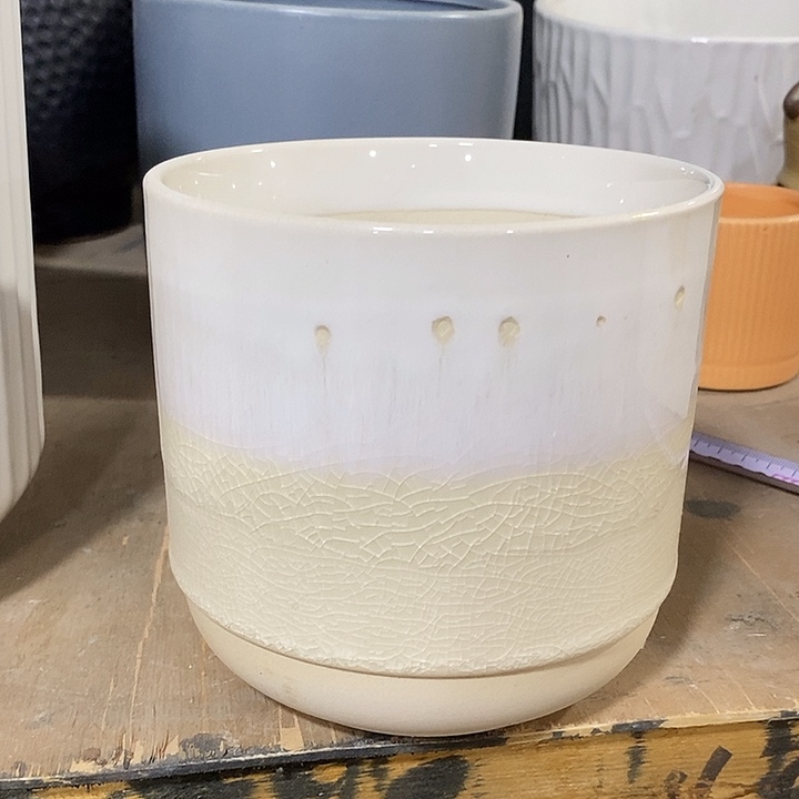 陶盆有孔 瑕疵针孔漏釉介意勿拍外口 14外高13