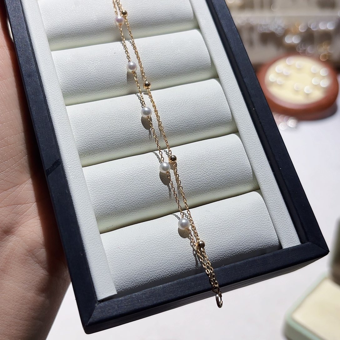 银S925镶嵌手绳淡水珍珠