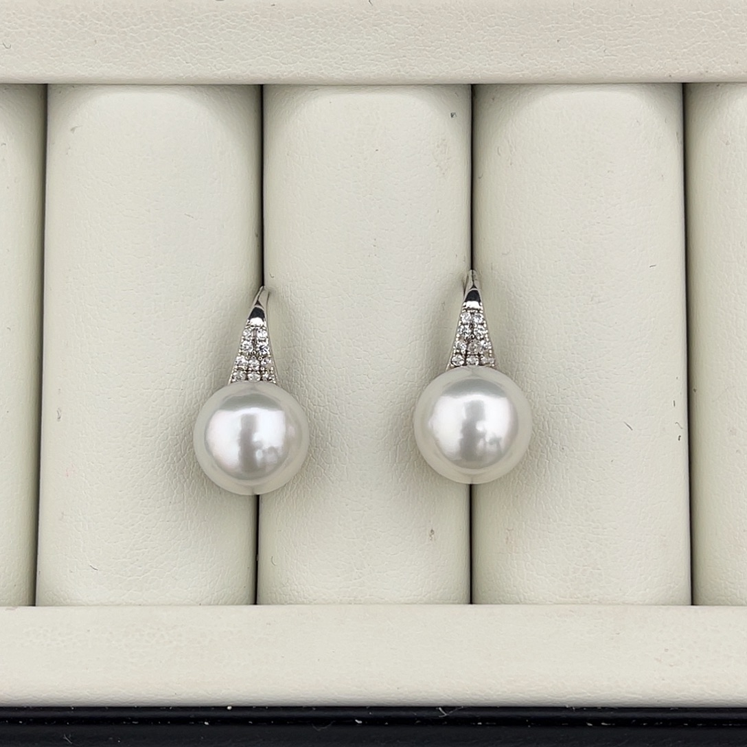 定制海水珍珠未镶嵌裸珠近圆澳白对珠10.7mm