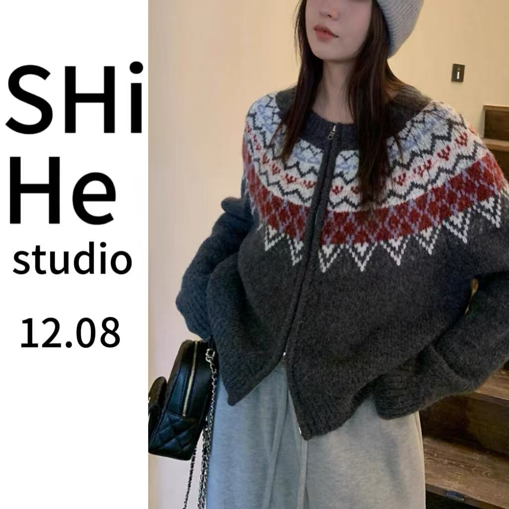 【852-999】秋冬长袖针织衫毛衣网红百搭宽松韩版时尚休闲显瘦开衫