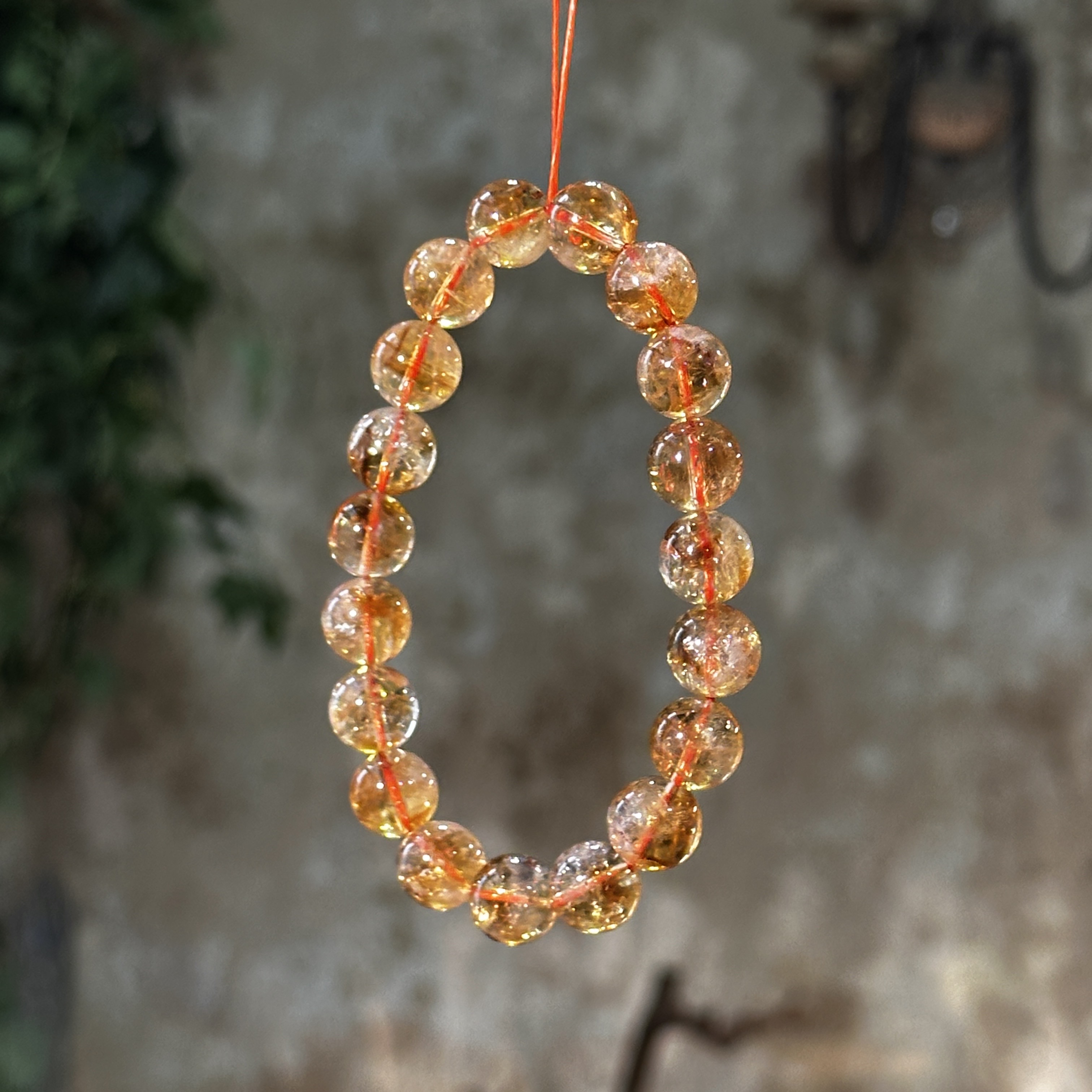 黄水晶圆珠单圈10-10.5mm