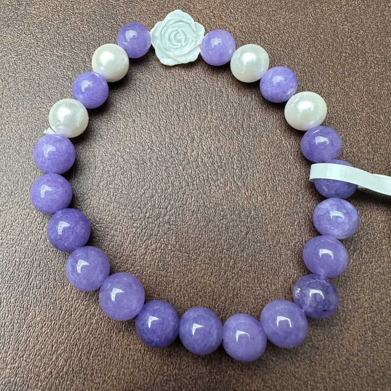 专拍链接 紫海蓝宝色母玫瑰花手链ZJSJ459-3