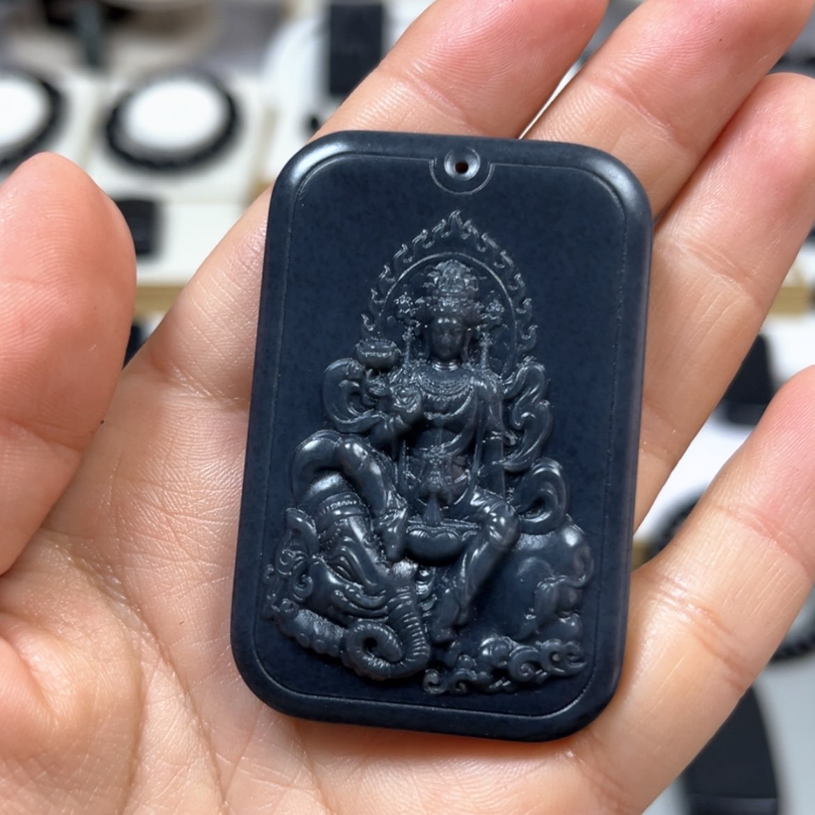 【闪购商品】和田玉（墨玉）蓝调普贤未镶嵌