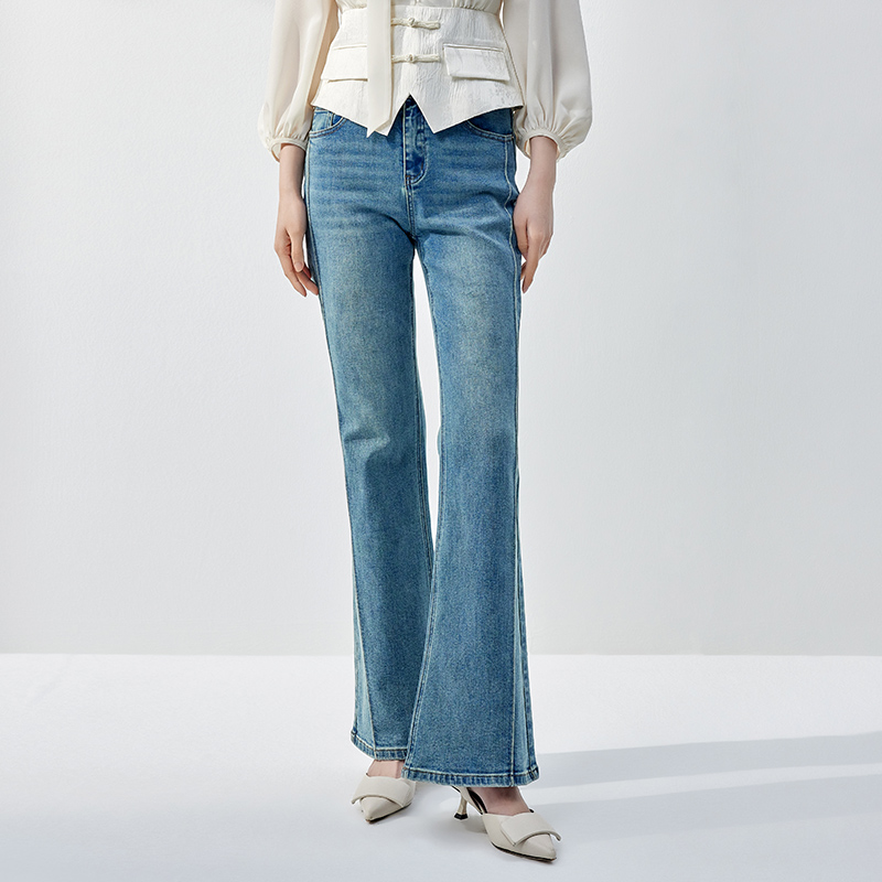 【直播专享】商场同款秋季新品高腰喇叭牛仔裤N137B43695