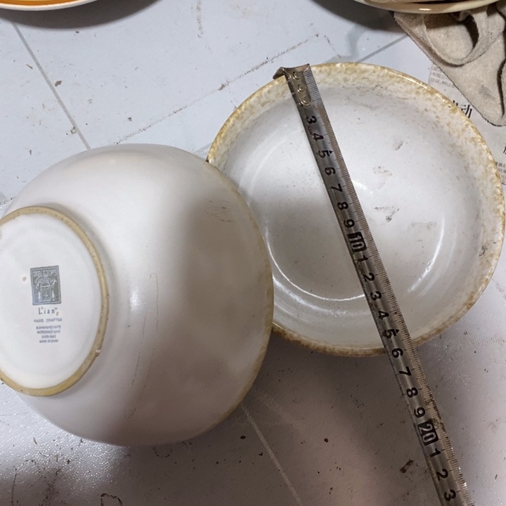 瓷片五厂洒金白粉引面碗一对