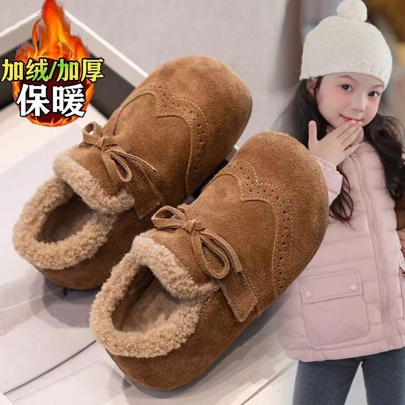 2025冬季新款男女童加绒棉鞋儿童时尚勃肯鞋魔术贴潮流舒适童鞋