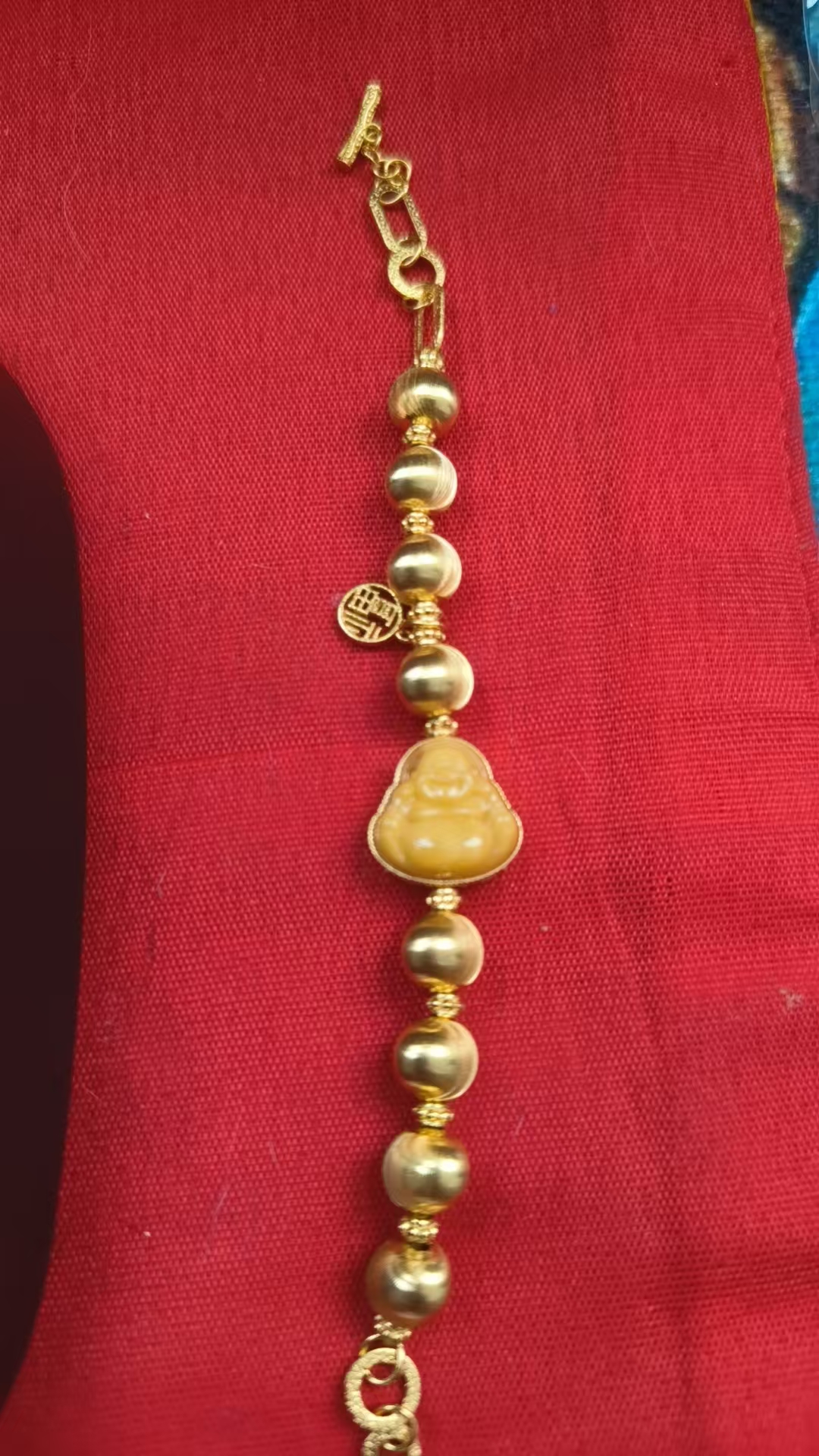 925银手镯 弥勒福气手工民族风手串手链