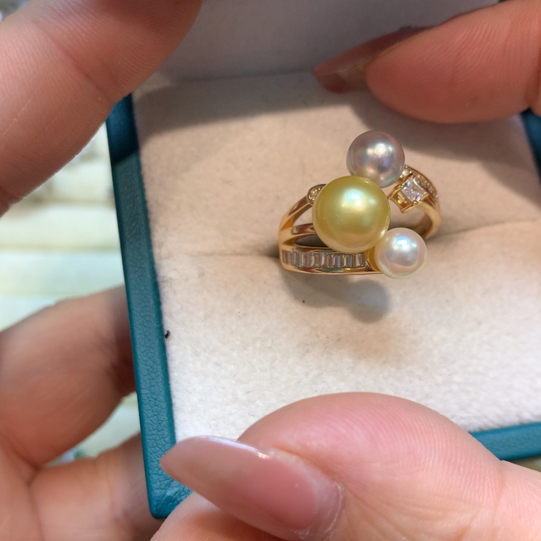 海水珍珠戒指银S925镶嵌