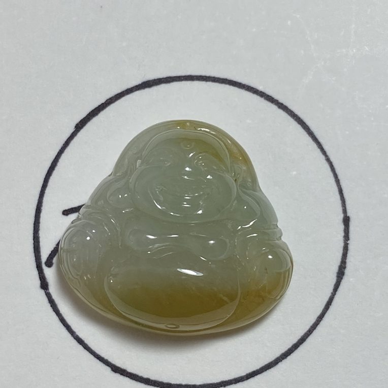 A货天然黄翡佛公吊坠8号