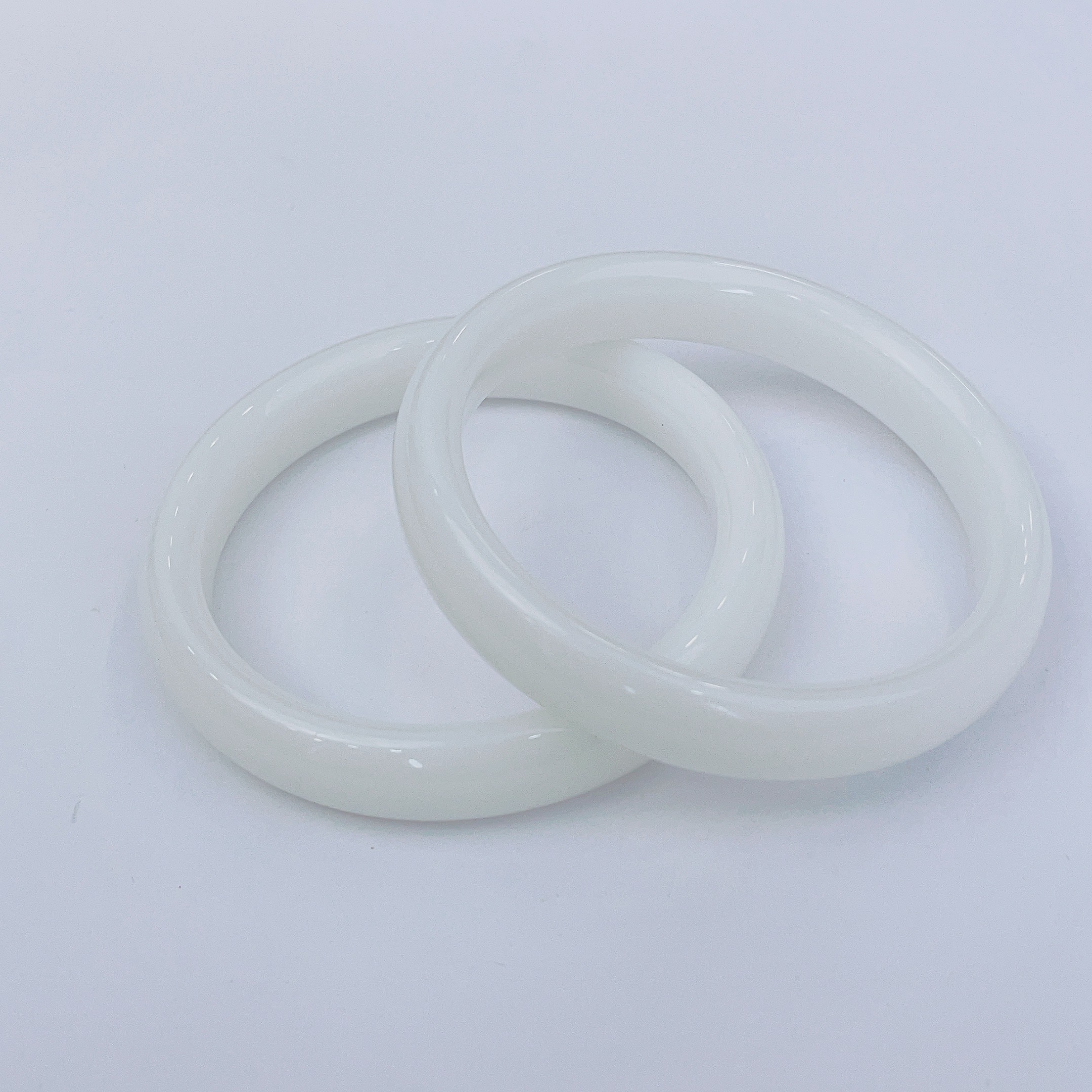 【新疆白玉手镯】天然 新疆和田玉白玉手镯 油润细糯 条宽卡13mm