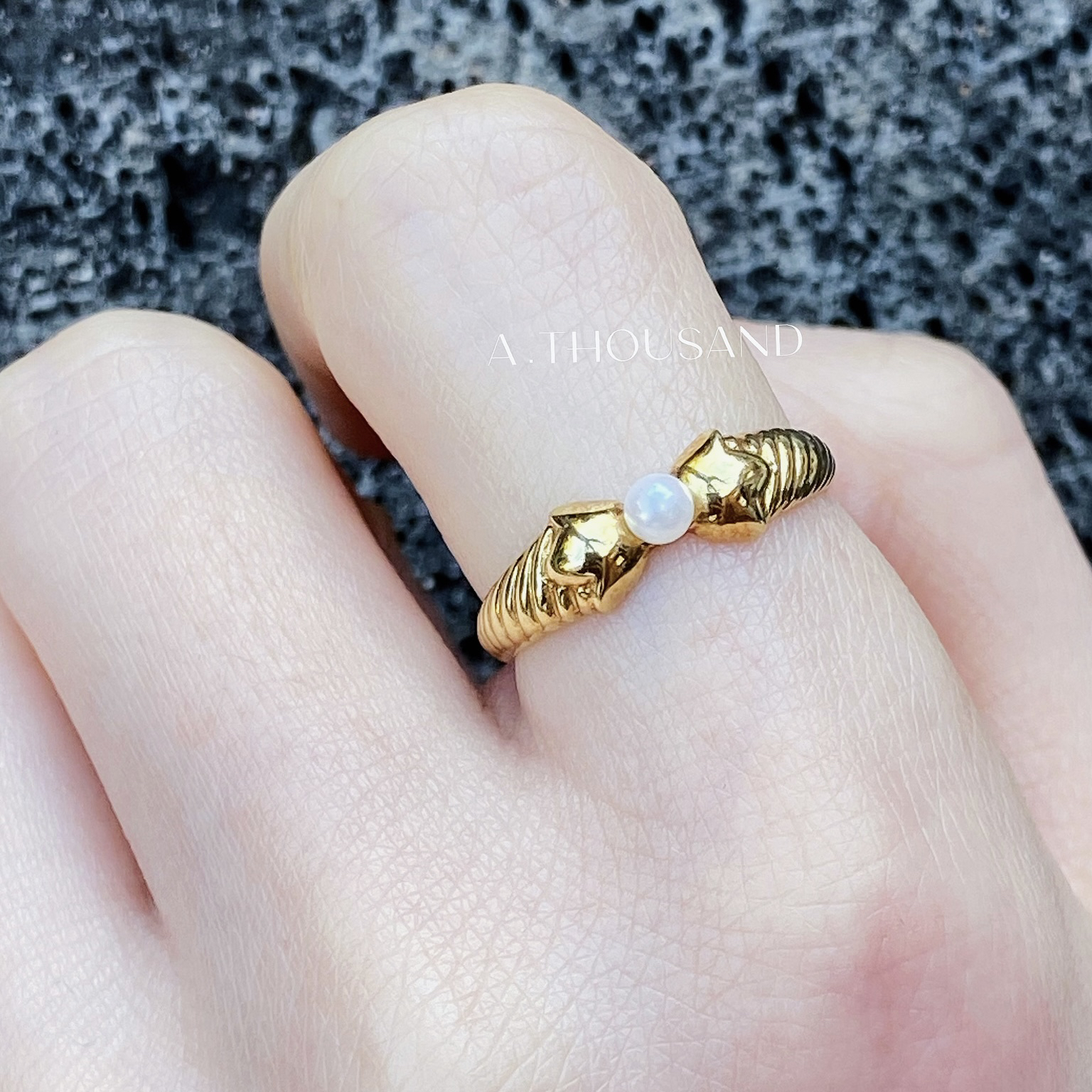 95新 DIOR/迪奥 18K金珍珠戒指52-10328856