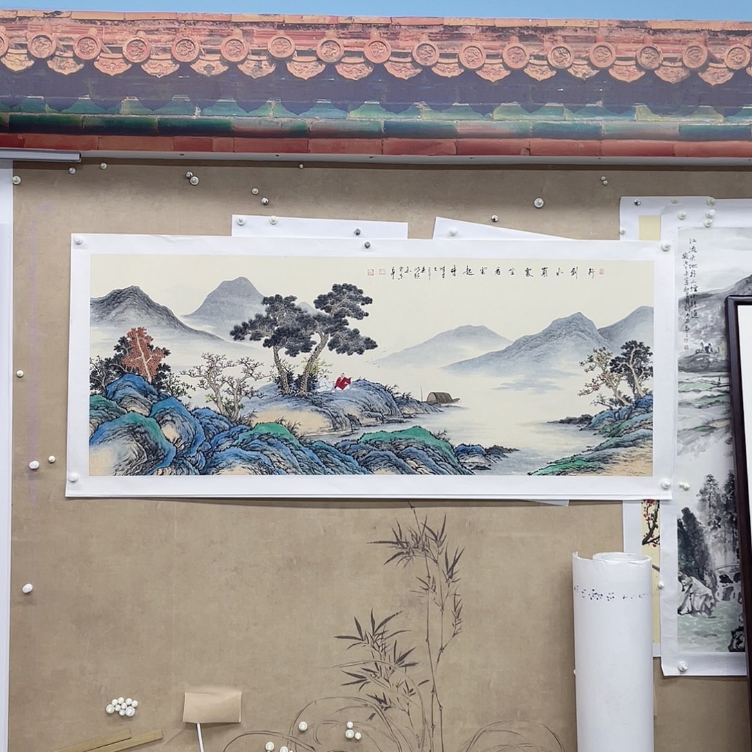 修***心国画国画作品，精品山水，画心