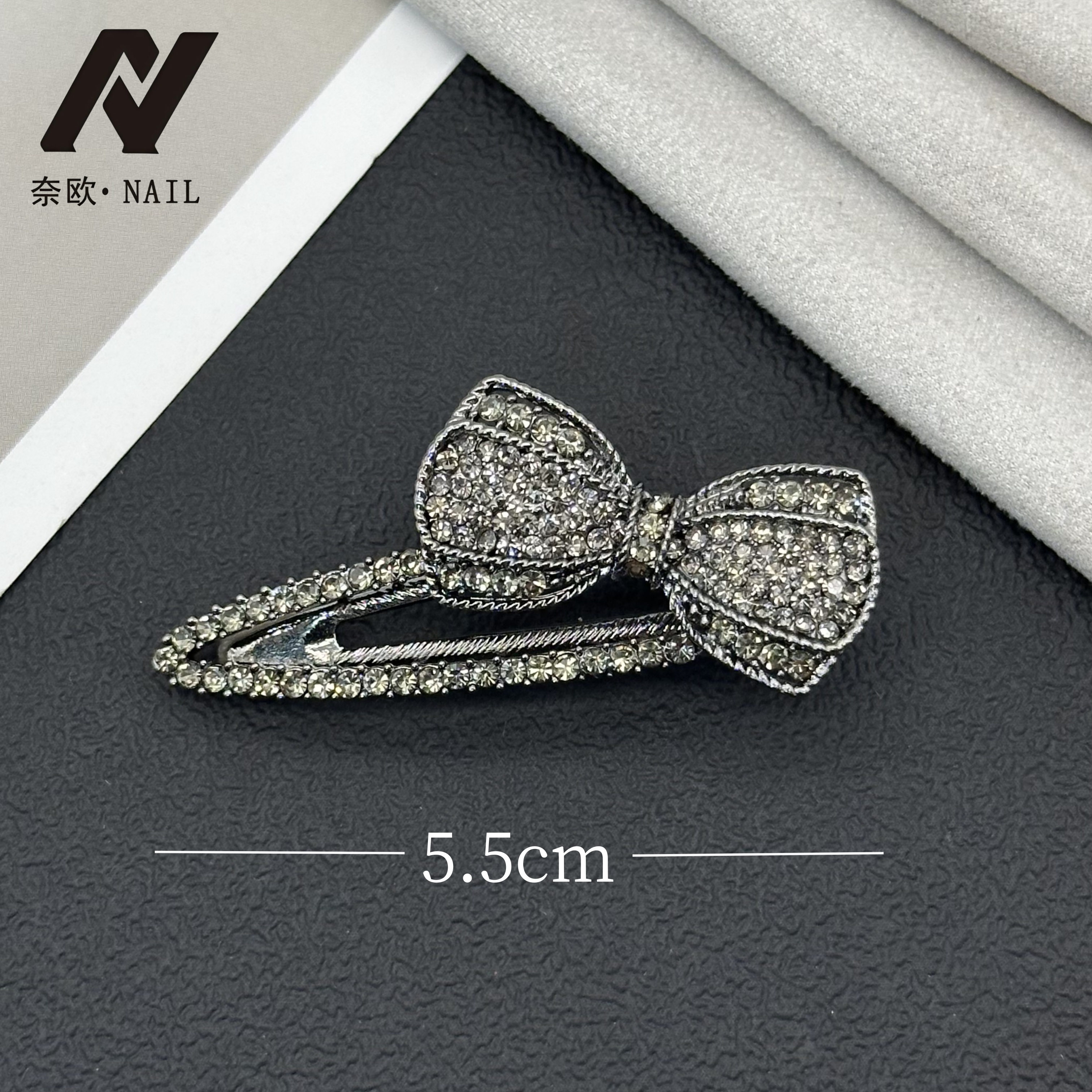 【NAIL·奈欧】设计师系列6122密钻侧边夹鸭嘴夹